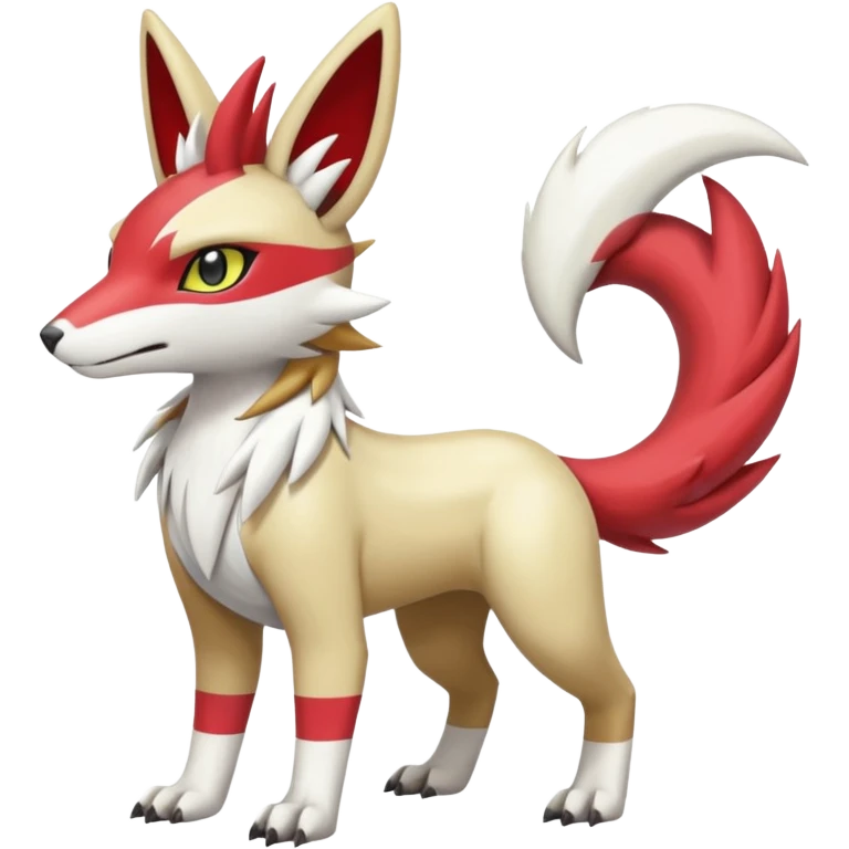 WereGarurumon-Linoone-Meloetta-Renamon-Zangoose-fusion-hybrid-creature (full body) emoji