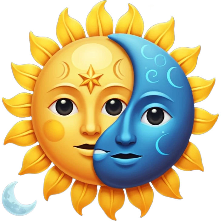 Sun and the moon solstice emoji