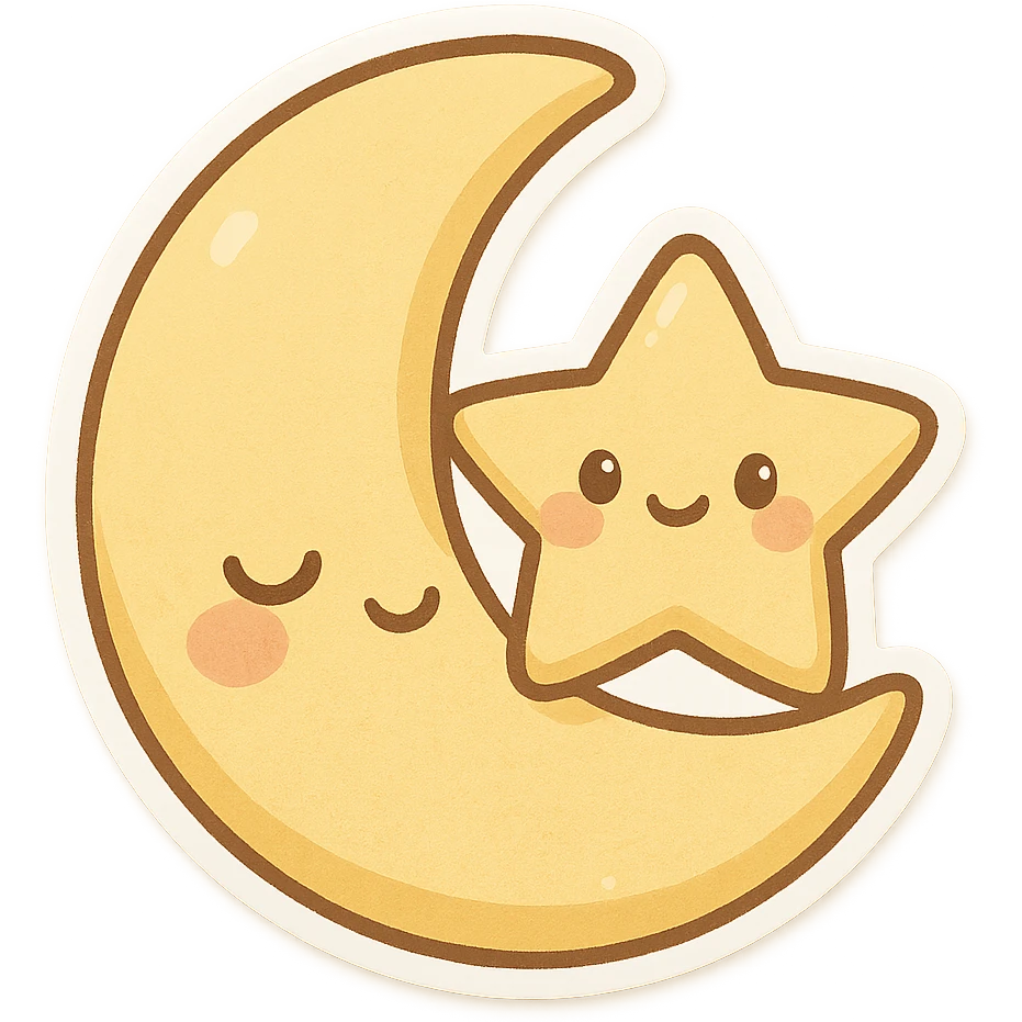 Moon and star emoji