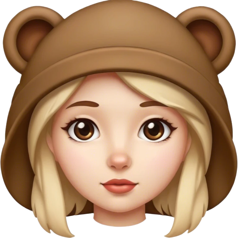 带熊帽子女孩 emoji