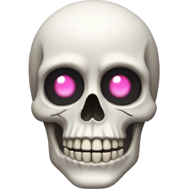 skeleton with pink eyes  emoji