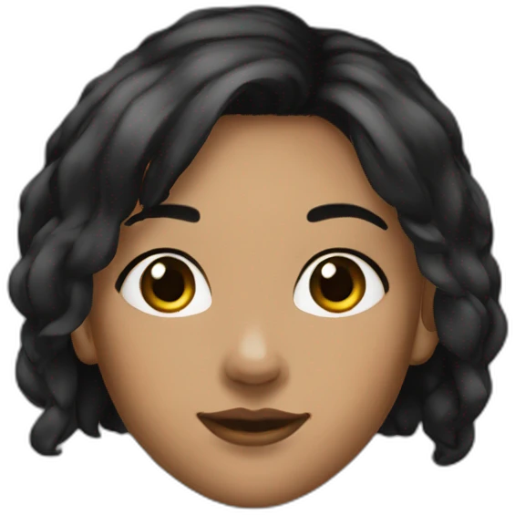 youg woman black hairs, noze and ears piercing emoji