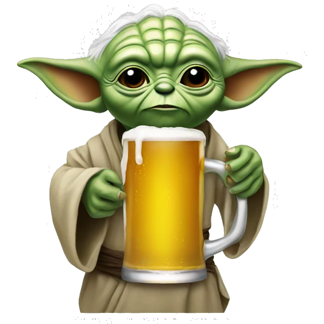 Yoda drink beer emoji