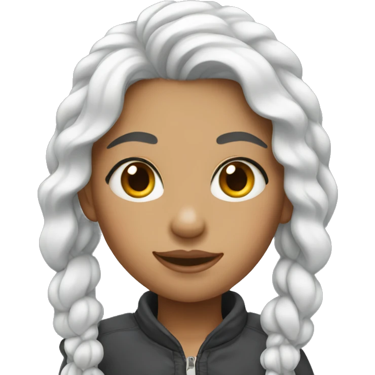 Girl with girl looks iced hair emoji