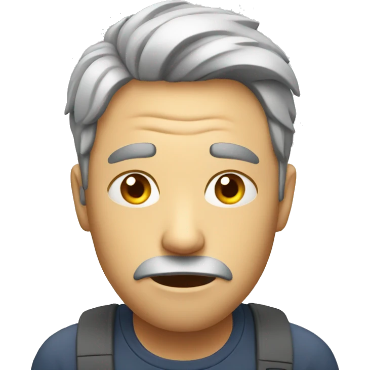 Man having stress emoji