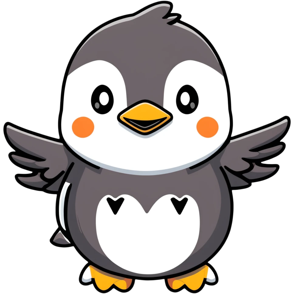cute penguin with airplane wings emoji