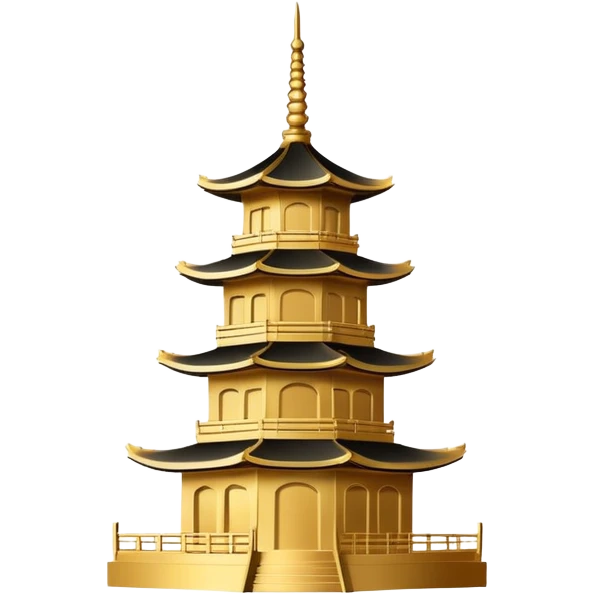 Simple iconic Chinese pagoda silhouette, minimal details, representative symbol emoji