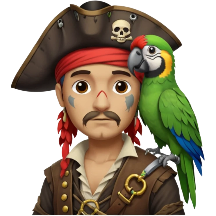 pirate and parrot emoji