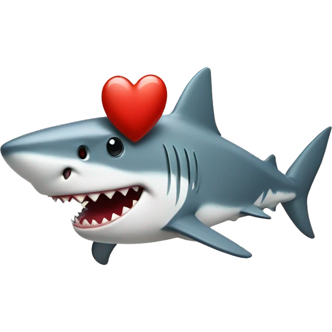 Shark with red heart emoji