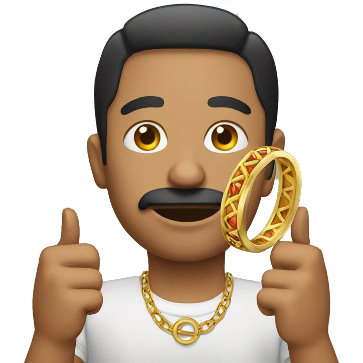 Mexican guy holding ring emoji
