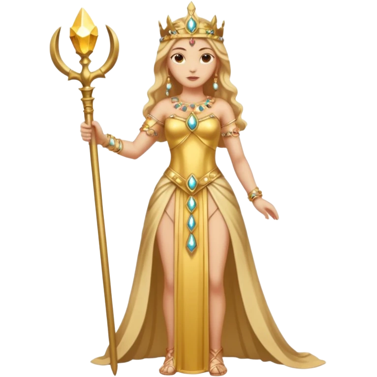 una diosa de la época púnica, de alto rango y de estatura media, una foto de cuerpo entero emoji