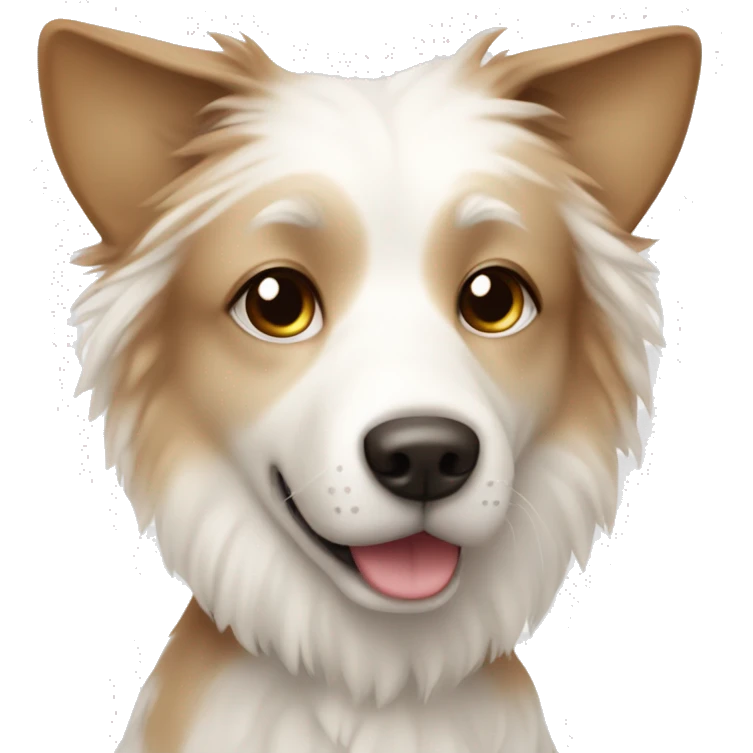 Multi Pom mix white light brown dog￼ emoji