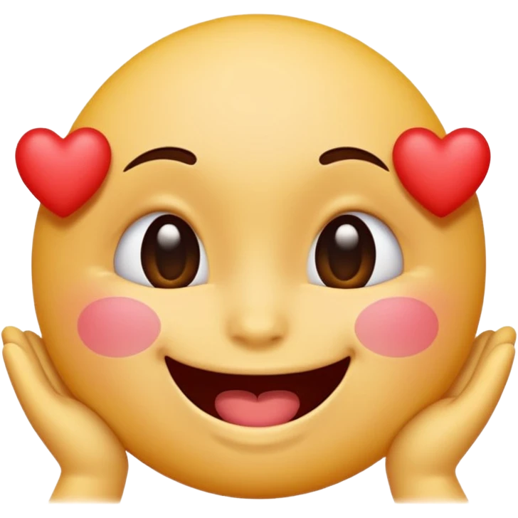 A single emoji that's feeling extreme happiness. Blushing and feeling in love. Grinning and smiling and making a kissy face. Something sweet and perfect to send to someone you love. Not a familiar love something deep and profound. Something unique. emoji