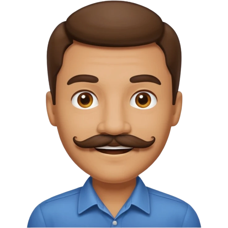 Mustache on a normal smile emoji