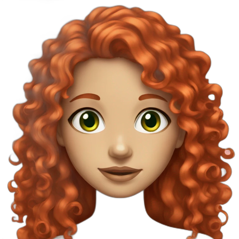girl green eyes curly red hair emoji