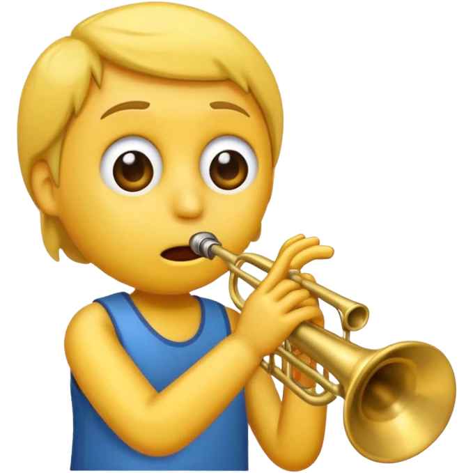 Emoji triste tocando el trombón emoji