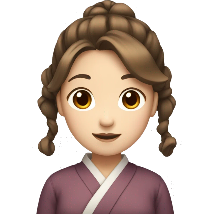 japanese girl with brown hair and double ponytail emoji