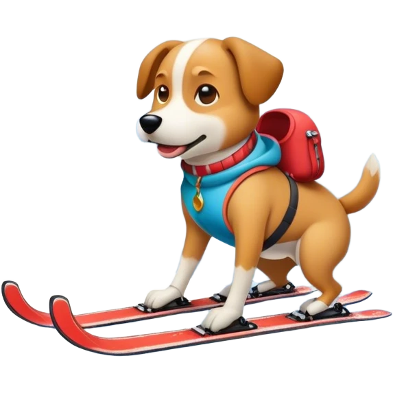 dog skiing on mountain emoji