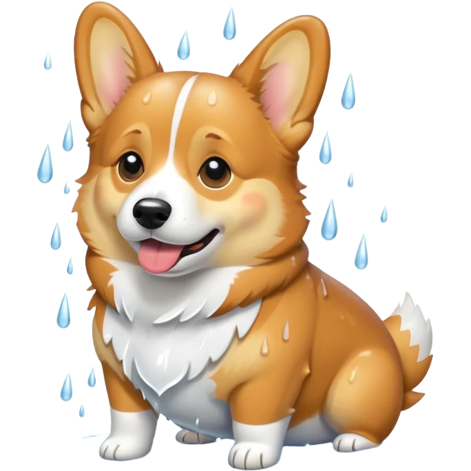 Corgi caught in the rain emoji