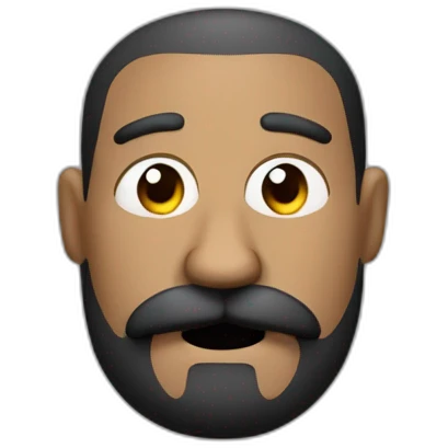 hombre gordo de pelo negro y cabeza redonda con un gran bigote durmiendo emoji