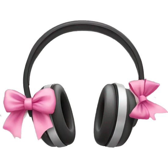 Headphones with pink bow emoji