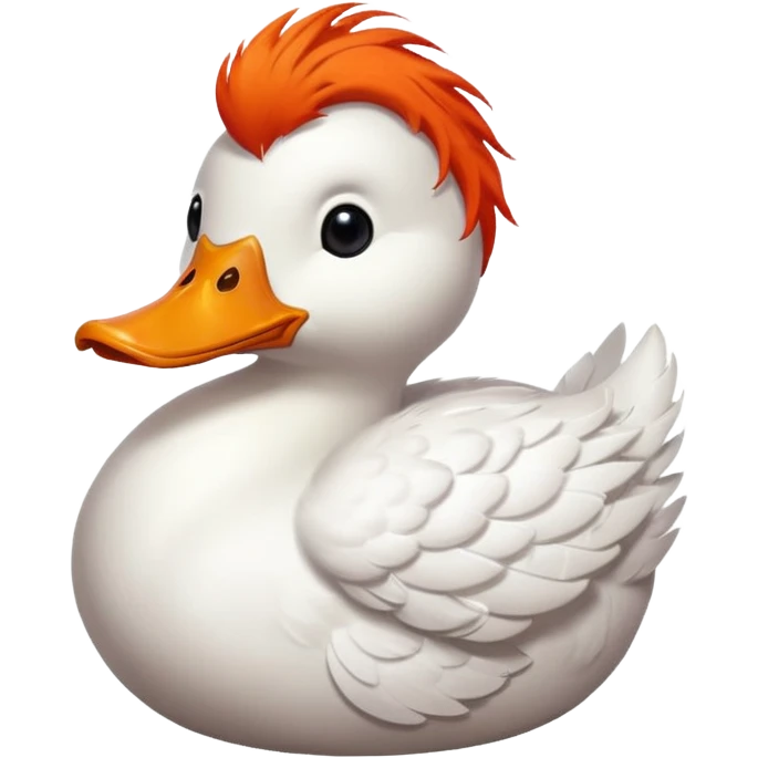 A duck with red hair. emoji