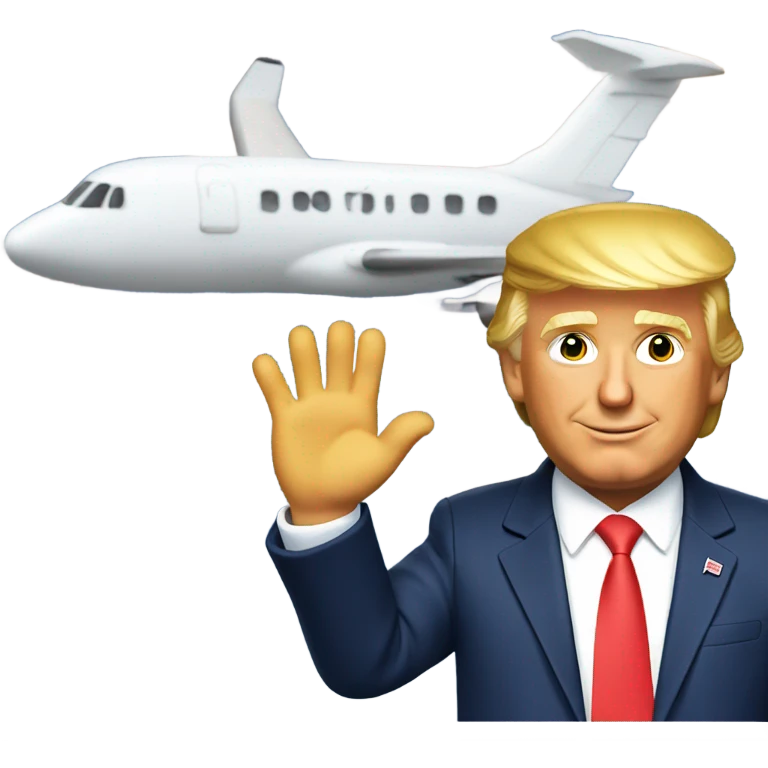 donald trump waving bye to a plane  emoji