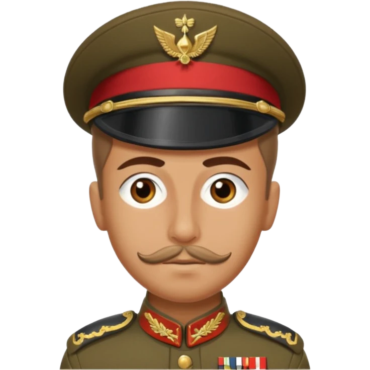 Ottoman soldier in World War 1 uniform, simple, expressive face emoji
