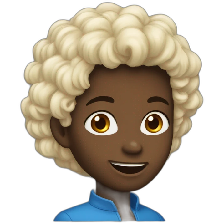 Un jeune congolais, les cheveux bleus et qui a das dents de vampire. emoji