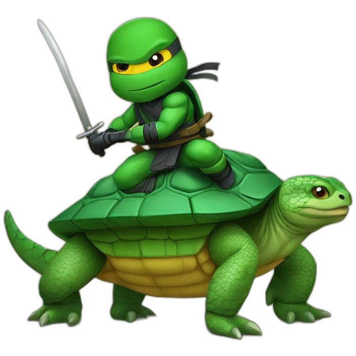 Tortue ninja sur alligator emoji