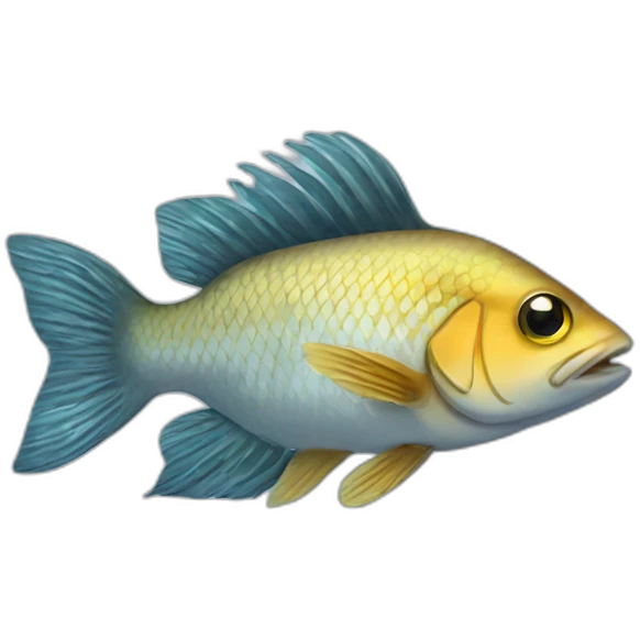 Fish with long hair emoji