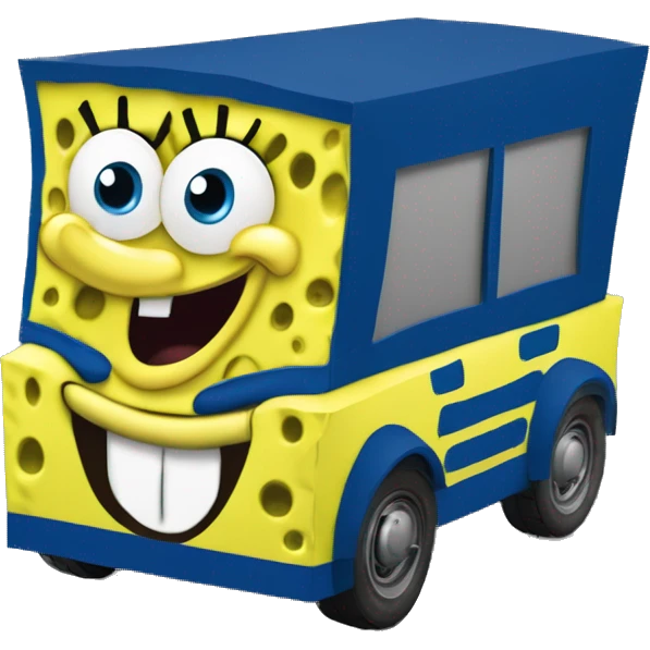 Spongebob wide-body dark blue Cardstock Papercraft fr-s racecar emoji