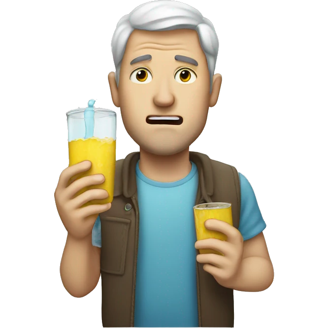 White man tears juice box emoji