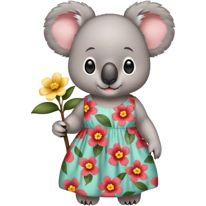 Koala in a flower dress emoji