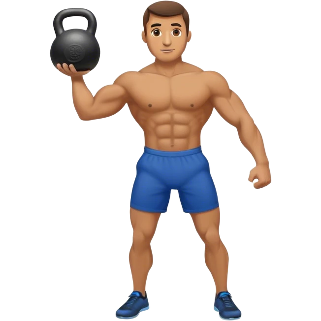man doing kettlebell swings emoji