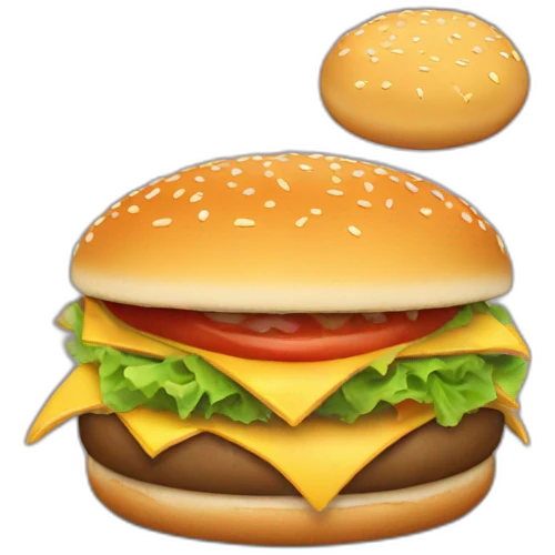 un hamburger qui mange un hamburger emoji