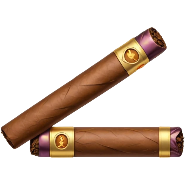 Emoji-style cigar icon, dark brown wrapper, subtle smoke, minimalistic, clean silhouette, metal details, no gold details emoji