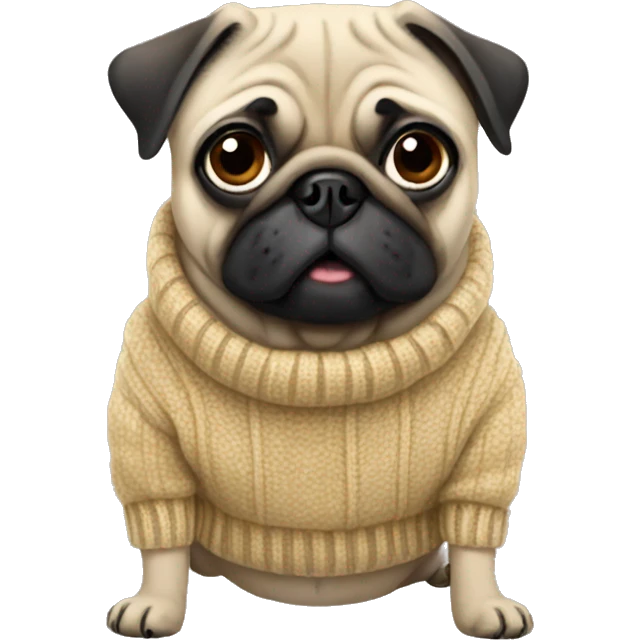 Pug wearing a sweater emoji