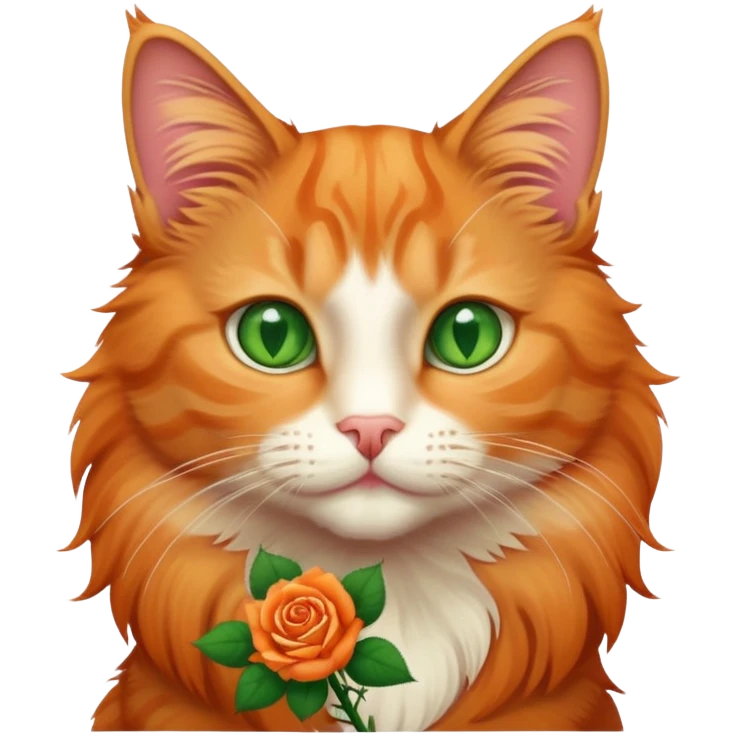 A cat with a Rose  emoji