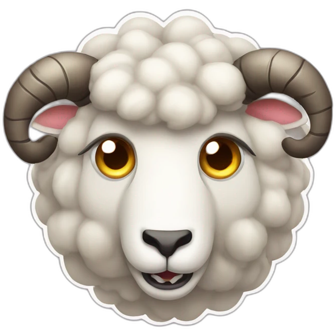 Angry sheep with evil horns emoji