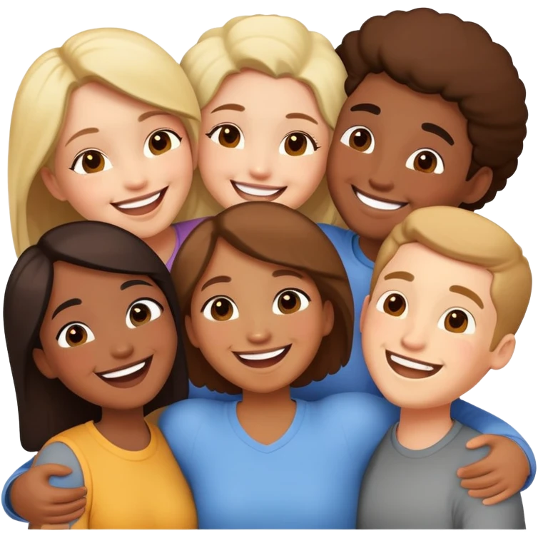 happy friends sharing a moment emoji