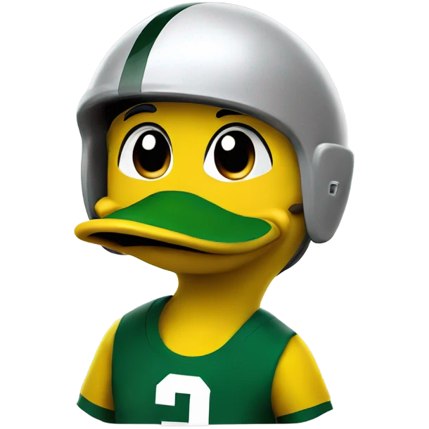 university of oregon duck mascot wearing an ohio state football uniform that has the ohio state logo on it emoji