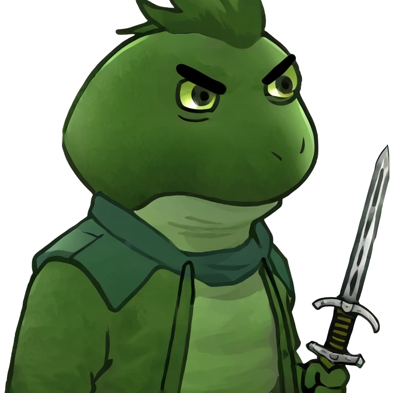 Anime with cool hair and sword emoji