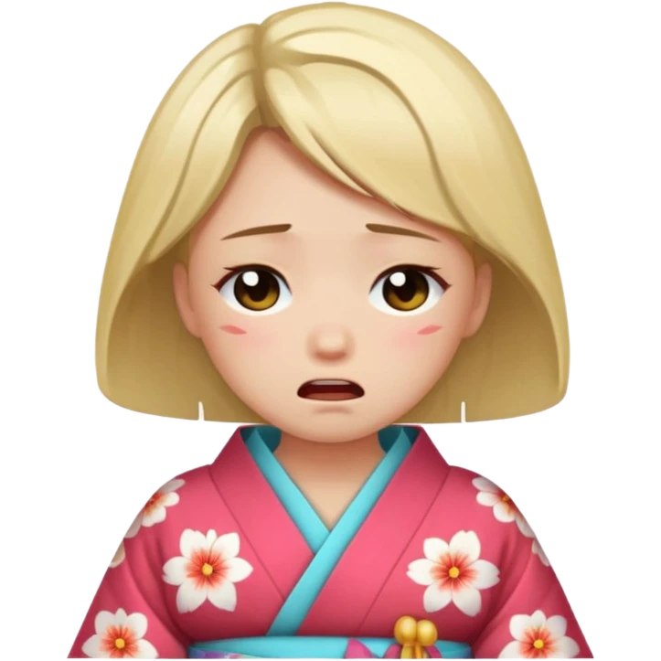 👧🏼👘😭 k emoji