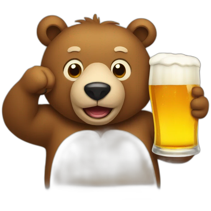 bear drinking beer emoji