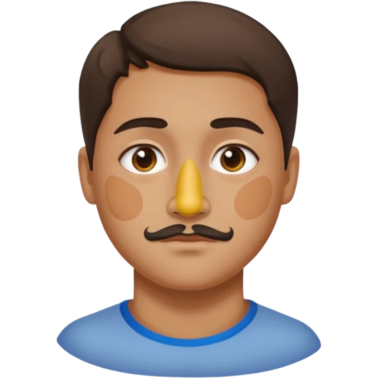 Paint on only nose, half body, shape face. emoji