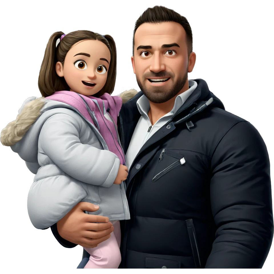 father and daughter in winter emoji