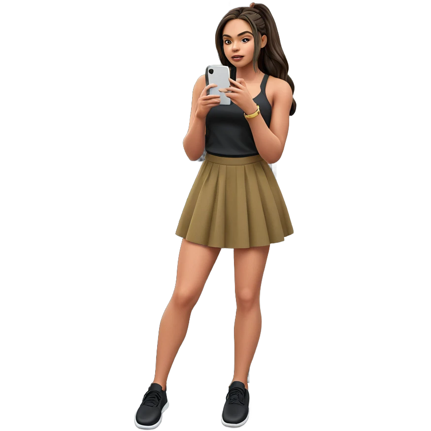 girl by window with phone emoji