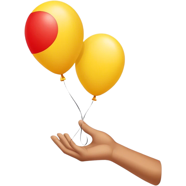letting go of a yellow red balloon hand  emoji