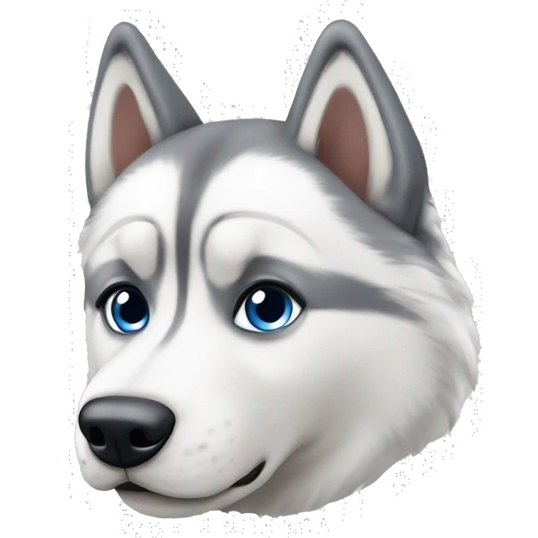 Crie um emoji de um husky siberiano branco  emoji